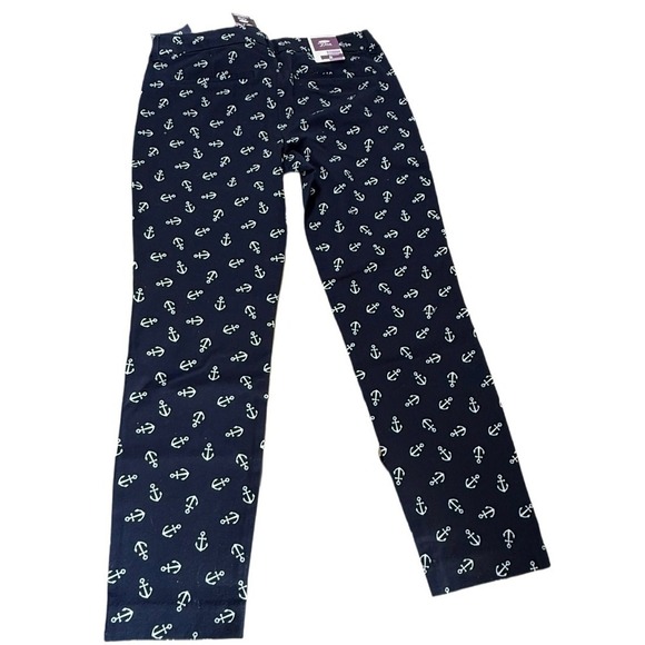 Old Navy Anchor Navy The Diva Ankle Trouser Pants Size 8 Navy White NWT - Picture 5 of 9